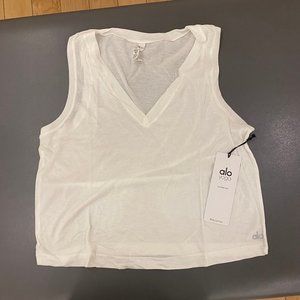 NWT Alo Yoga Vibration Tank, White